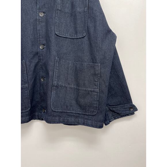 Rag & Bone Mercer Denim Dark Wash Chore Jacket Cotton Patch Pockets Designer XL - Picture 7 of 12